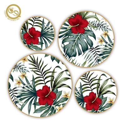 China Stocked Party Home Wedding Kitchen Dinnerware Dining Dishes Set Dishes Gold Rim Color for sale