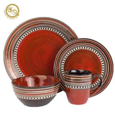 China 2021 Viable Wholesale Japanese Stoneware Dinnerware 16pcs Dinner Sets for sale