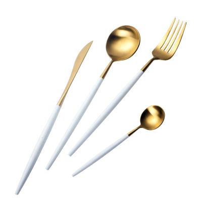 China 2021 Sustainable Gold Stainless Steel Cutlery Sets Fashion Flatware Set For Wedding for sale