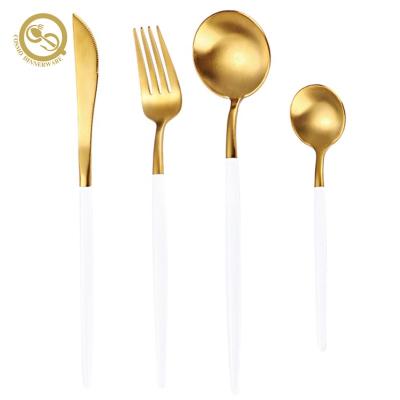 China Viable Premium Fork Knife And Spoon Gold Cutlery Flatware Set Wholesale for sale