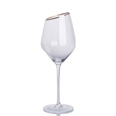 China 2020 Sustainable New Design Vintage Wine Water Tumbler With Gold Rim for sale