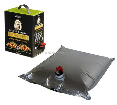 China BIODEGRADABLE hot sale 5L wine bib bag in box with butterfly valve for sale