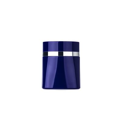 China HONGHAO 50ml cosmetic luxury purple packaging jar beauty cream skin cream plastic jar for cosmetic with purple lids for sale