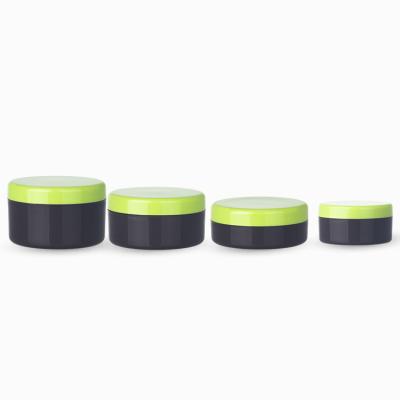 China 170ml Cosmetic Hot Selling Empty Plastic Cream Jar With Green Lids For Eye Cream Face Mask Cosmetic Packaging for sale