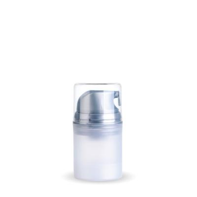 China Wholesale 50ml Cosmetic Frosted Plastic Airless Serum Bottle 50ml With Sliver Cap for sale