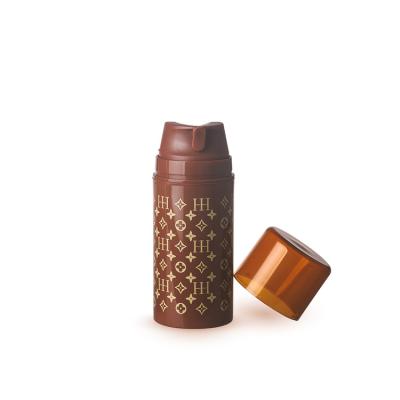 China 50ml 100ml 150ml PP Bottle Cosmetic Airless Bottle Brown Plastic Pump Bottles For Skin Care for sale