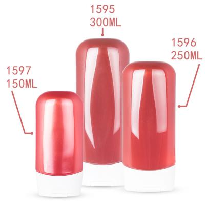 China New Cosmetic Affordable Mold 250ml Body Milk Plastic Shampoo Bottle With Silicone Valve Lid for sale