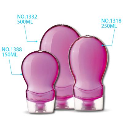 China 150ml PET Plastic Container Cosmetic Travel Set Bottle For Shampoo With Silicone Valve Lid for sale