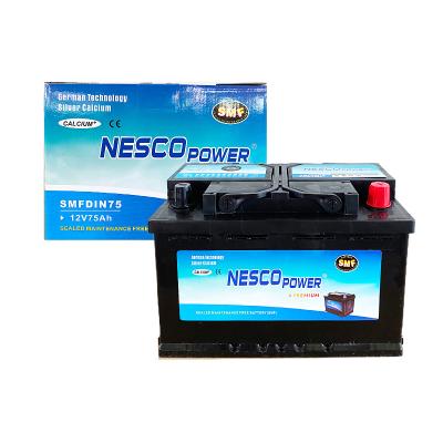 China CAR factory wholesale Nesco power 12V 75Ah 57220 electric car battery direct lead acid car battery for sale