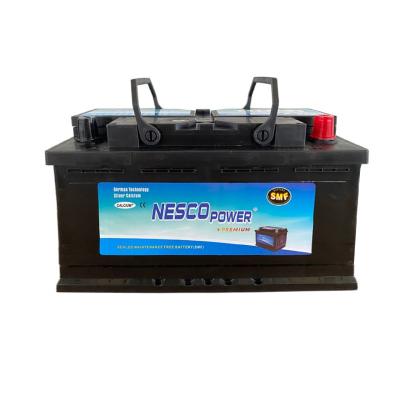 China Hot Selling Nesco CAR Power 12 Volt 80Ah Car Battery Price Batteries Power For Electric Cars for sale