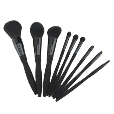 China Angular Blush High End Private Label Black 9pcs Makeup Brush Set Factory OEM With PU Holder Makeup Brush Set for sale