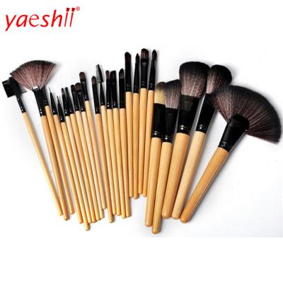 China Angular Blush New 24 Pcs Wooden Handle Makeup Brush Professional Makeup Set Brushes for sale