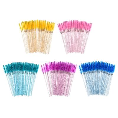 China Disposable 50pcs Eyelash Brush and Fan Brush Yaeshii Eyebrow Brush for sale