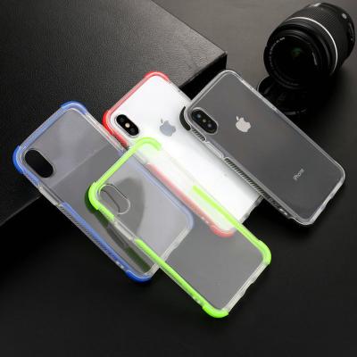 China TPU Two Color Tpu Transparent Mobile Phone Anti-drop Shell Four Corner Silicone Mobile Phone Case for sale