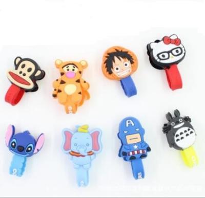 China Silicone Strips Fixed Hub Earphone Winder Cable Rope / New Cartoon Earphone Winder for sale