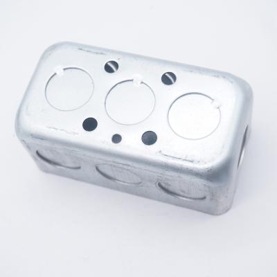 China ABS shallow outlet iron 3x3 gi conduit galvanized surface octagonal mount junction box metal 2 gang switch and outlet wall for sale