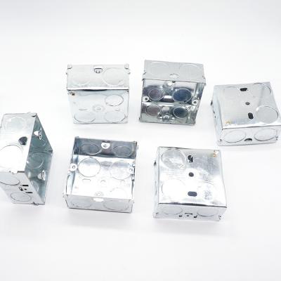 China 3x3 47mm Carbon Steel GI Switch Box Metal ABS Customized Electrical Switch Box for sale