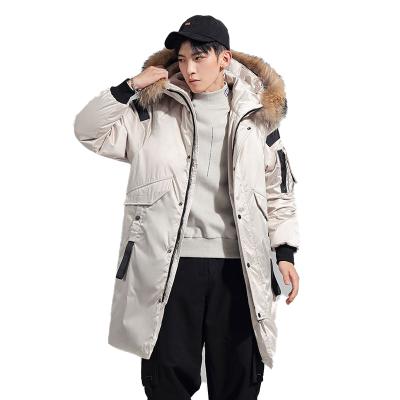 China Breathable down jacket for men cool winter jacket with thick Korean version in over - knee camouflage for sale