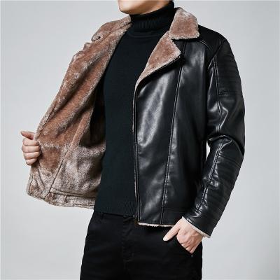 China Slim Fit Motorcycle Leather Jacket Autumn And Winter Waterproof Lapel Plus Size Jackets for sale