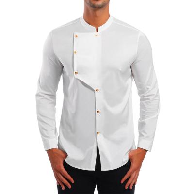 China Anti-pilling of the new drop men's custom crossover long-sleeved shirts are hot for sale