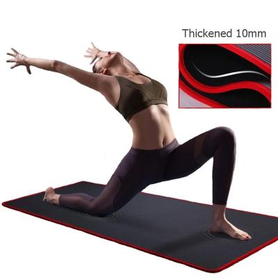 China Tasteless Non Slip 10MM Thicker 183cmX61cm Nbr  Exercise Mats For Fitness Pilates Workout for sale