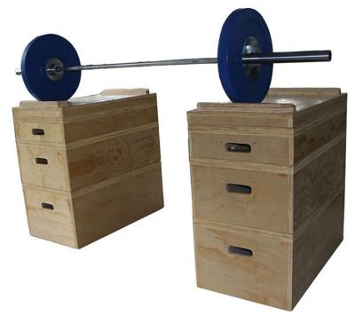 China Adjustable Weightlifting  Jerk Blocks Wooden Fitness Equipment Wholsesale Supplier for sale