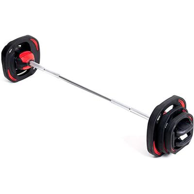 China Rubber Coated Aerobics Barbell  Steel Rubber Material For Weight Lifting for sale