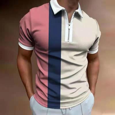 China Anti-wrinkle Monetcat Summer Polyester Cotton Men's Casual Fashion Zipper for sale