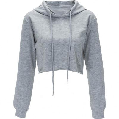 China Anti-Wrinkle DBL Wholesale Price OEM Pullover Plain Loose Ladies Fashion Gym Crop Top Women Hoodie For Women for sale