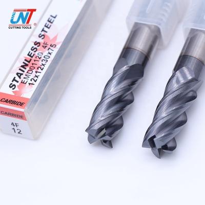 China Stainless Steel 4 Flute Milling Machine Square End Mill For Carbon Steel / Steel Mill Mold Cutter for sale