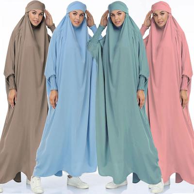 China Airy Kaftan Eid Ramadan Gown Islamic Clothes One-Piece Abaya Clothing Women Prayer Robe Hooded Muslim Arabic Long Robe Islamic Robe for sale