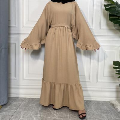 China New Exclusive Fashion Dry Cleaning Fashion Womens Clothing Solid Color Quilting Muslim Dress for sale