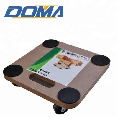 China With 4pcs Round Heavy Duty EVA Anti-Slip Mat Wheels 4 Moving Wooden Plate Dolly With Round EVA Anti-Slip Mats DM-F39220 for sale