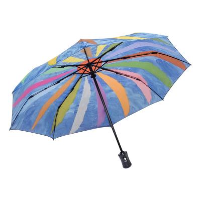 China Automatic Open End Logo Umbrella Sombrillas Of Good Material Minimalist 3 Times Umbrella Sunshade Hot Selling Products for sale