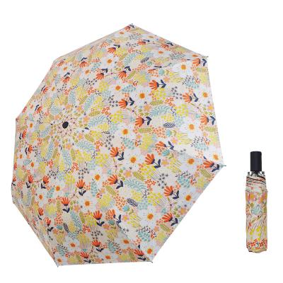 China 3 Fold Wind Proof Umbrella Custom Printing UV Small Folding Compact Umbrella for sale