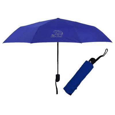 China Promotional Portable Polyester Three Folding Umbrella With Logo for sale