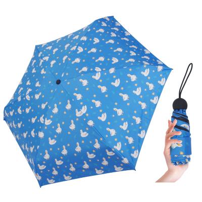 China Portable Compact Sun 5 Fold Umbrellas with Full Logo Printing Decorations for sale