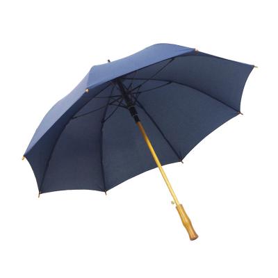 China All In 1 US Classic Hotel Luxury Wood Handle Printing Umbrella Wholesale Straight Ads for sale