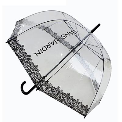 China New Innovations 23 Inch Clear Transparent Sun Umbrella With Custom PVC Dome Shape for sale