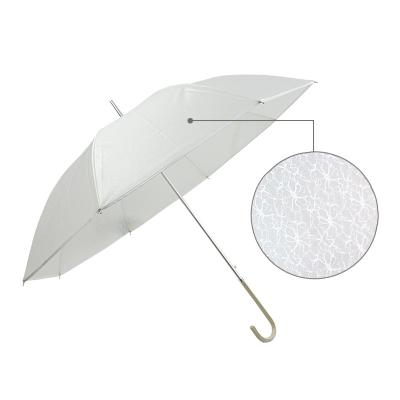 China Sun High Quality PU Leather 23 Inch Transparent Stick Umbrella With J Shaped Handle for sale