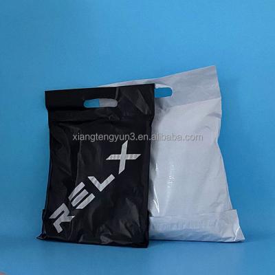 China shoes & Custom Printed Apparel Logo White Recyclable Postal Courier LDPE Courier Bags With Handle Thank You Poly Mailing Packaging Ads Small for sale