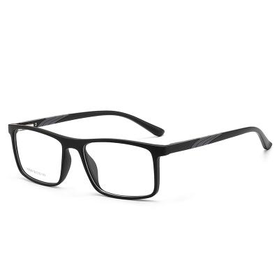 China Read Customized Flat Eyeglasses Frame 2021 Latest Square Business Retro Full Glass Optical Mirror Frame TR For Men for sale