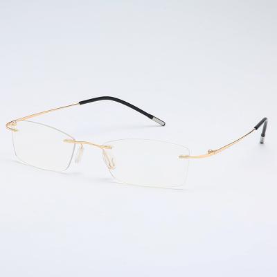 China Big Square TR90 Cheap Men's Glasses Frames Alloy Business Read Glasses Frame for sale