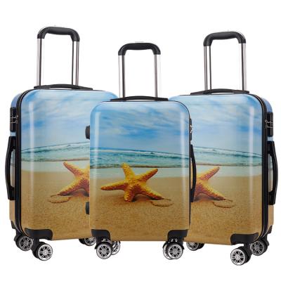 China School NGO-Distance Travel\etc Stylish Rotating Hard PC Shell Traveling Bags Luggage Suitcase sets unisex pc trolley case for sale