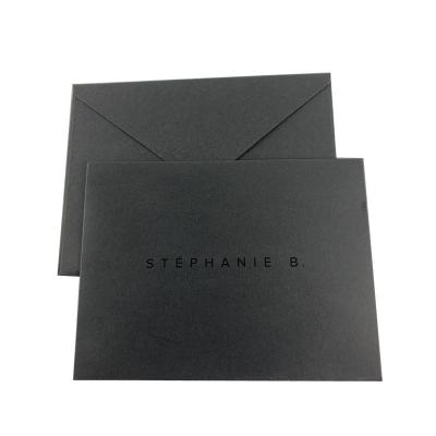 China Wholesale Custom Black Europe Free Sample Fashion Paper Mini Envelopes UV Print for sale