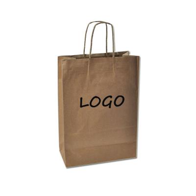 China Recycled Materials Craft Custom Bag Printed Logo Small Recyclable Biodegradable Brown Kraft Paper Bags For Food for sale