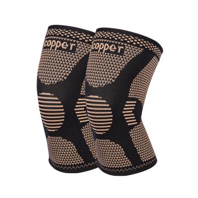 China Compression Knee Brace Copper Material Breathable Non-slip Nylon Copper Knee Support Sleeve For Sports for sale