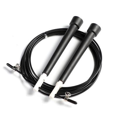 China PVC Manufacturer Wholesale Fitness Adjustable Black Jump Rope Ball Bearing For Body Training for sale