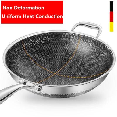 China Sustainable Triple Etching Non-Stick Wok for sale