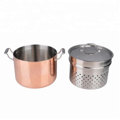 China Triple Sustainable Cookware Casserole Cookware Copper Hot Pot for sale